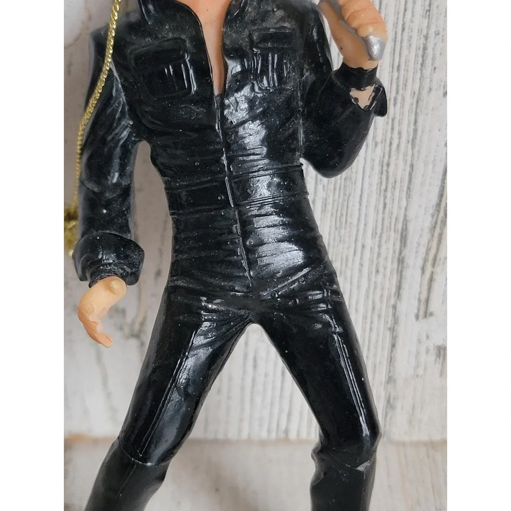 Elvis Presley Kurt Adler black outfit ornament vintage Xmas microphone